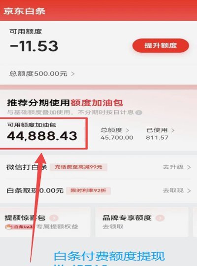 白条购物额度怎么取出来